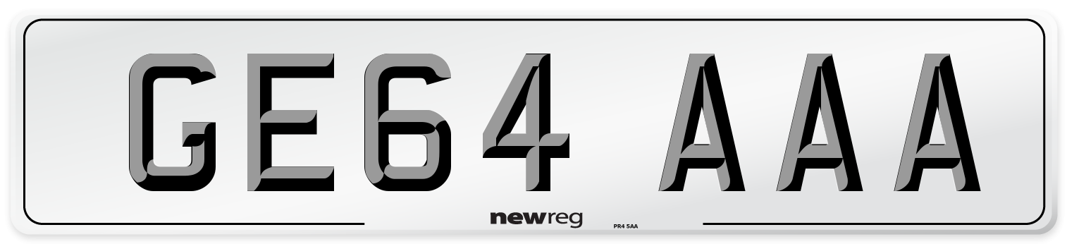 GE64 AAA Number Plate from New Reg